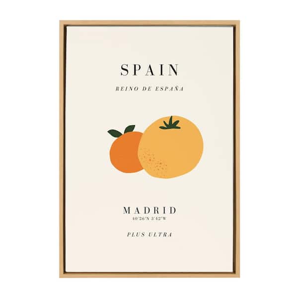 Kate and Laurel Sylvie Travel Poster Spain by Chay O Framed Canvas Culture Art Print 23 in. x 33 in.