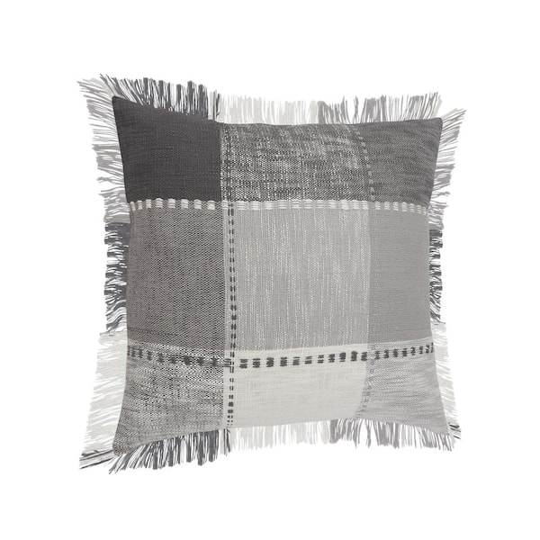 Black Fringe Throw Pillows - Set of 2