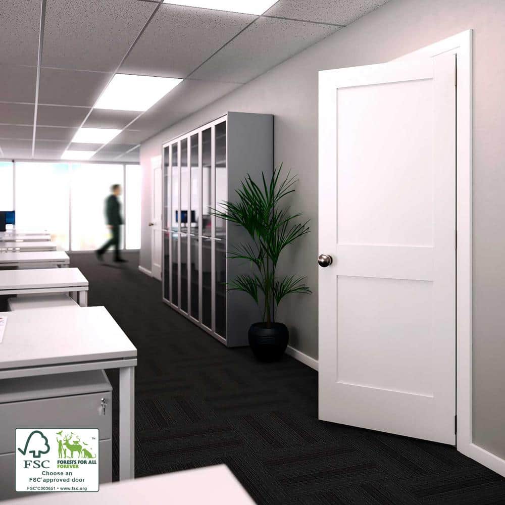 80" x 24" White Primed Pine 2-Panel Interior Slab Door