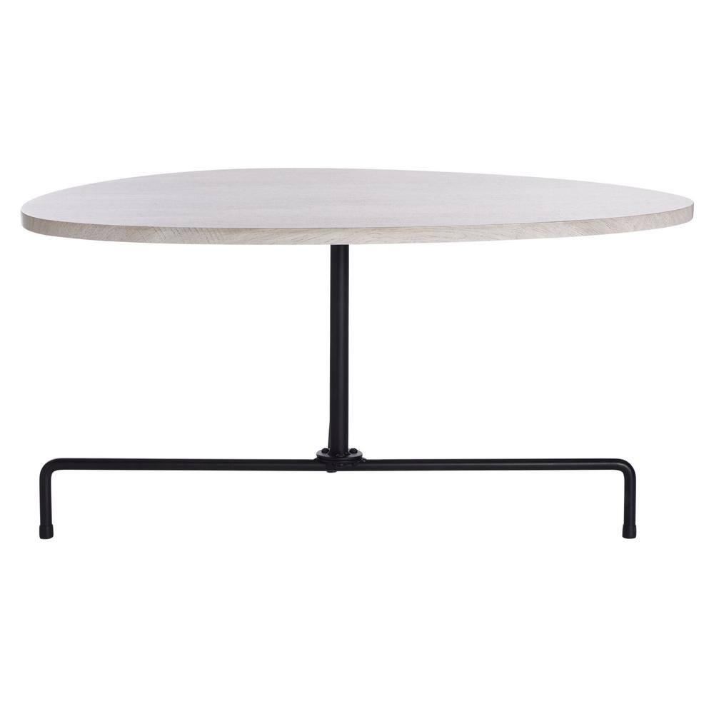 Light Grey Oak and Black Tripod Coffee Table