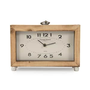 Wooden Box with Metal Ring Table Clock