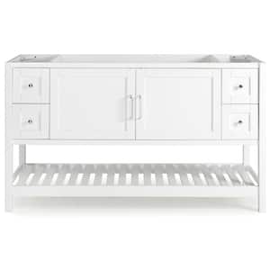 Bennet 60 in. W x 21 in. D x 34 in. H Bath Vanity Cabinet without Top in White