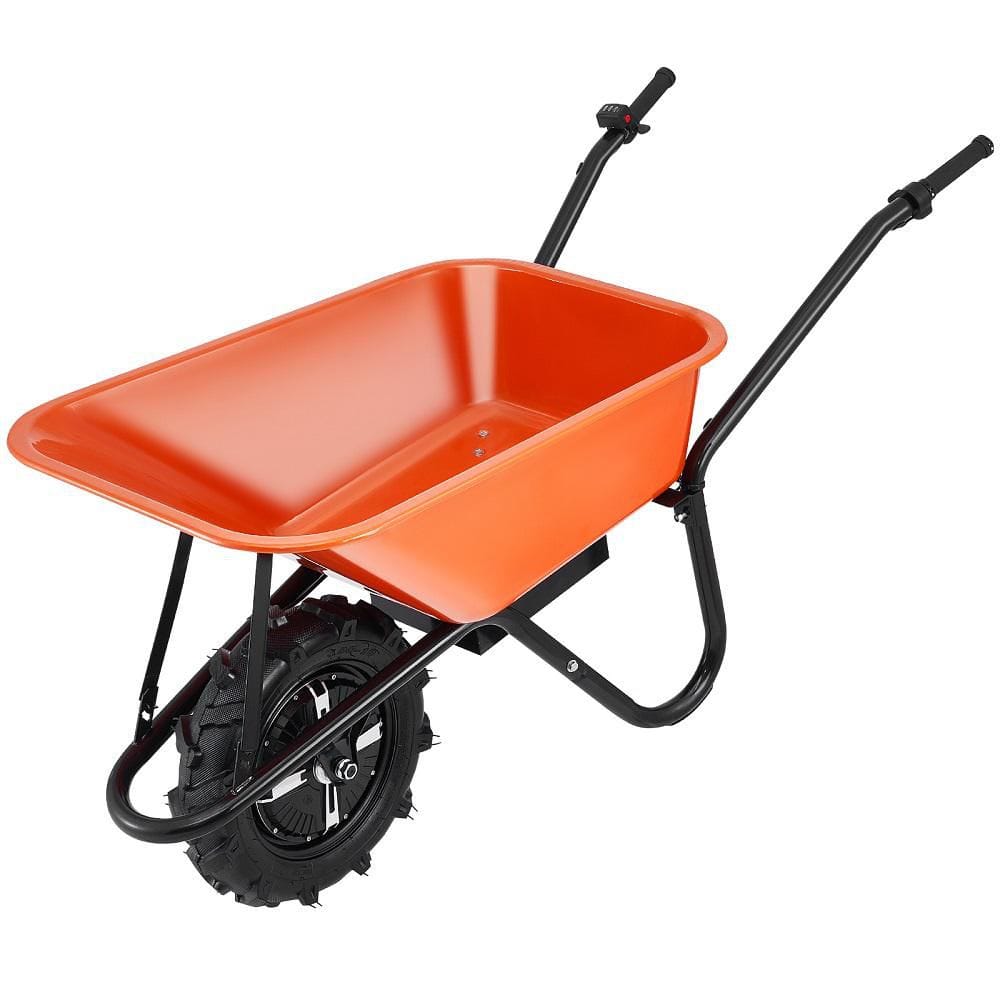 4 cu. ft. Metal Electric Powered Wheelbarrow Cart Utility Garden Wagon Dump Cart with Handle and 16 in. Track Wheel price history on PriceWatchPro