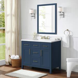 Mayfield 42 in. W x 22 in. D Vanity in Grayish Blue with Cultured Marble Vanity Top in White with White Basin