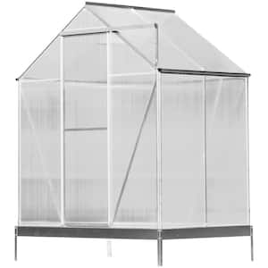 75.2 in. W x 51.2 in. D x 96.8 in. H Polycarbonate Outdoor Aluminum Walk-In Greenhouse with Rain Gutter, Vent and Door