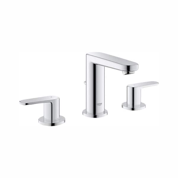 GROHE Europlus 8 in. Widespread 2-Handle Low-Arc 1.2 GPM Bathroom Faucet in StarLight Chrome