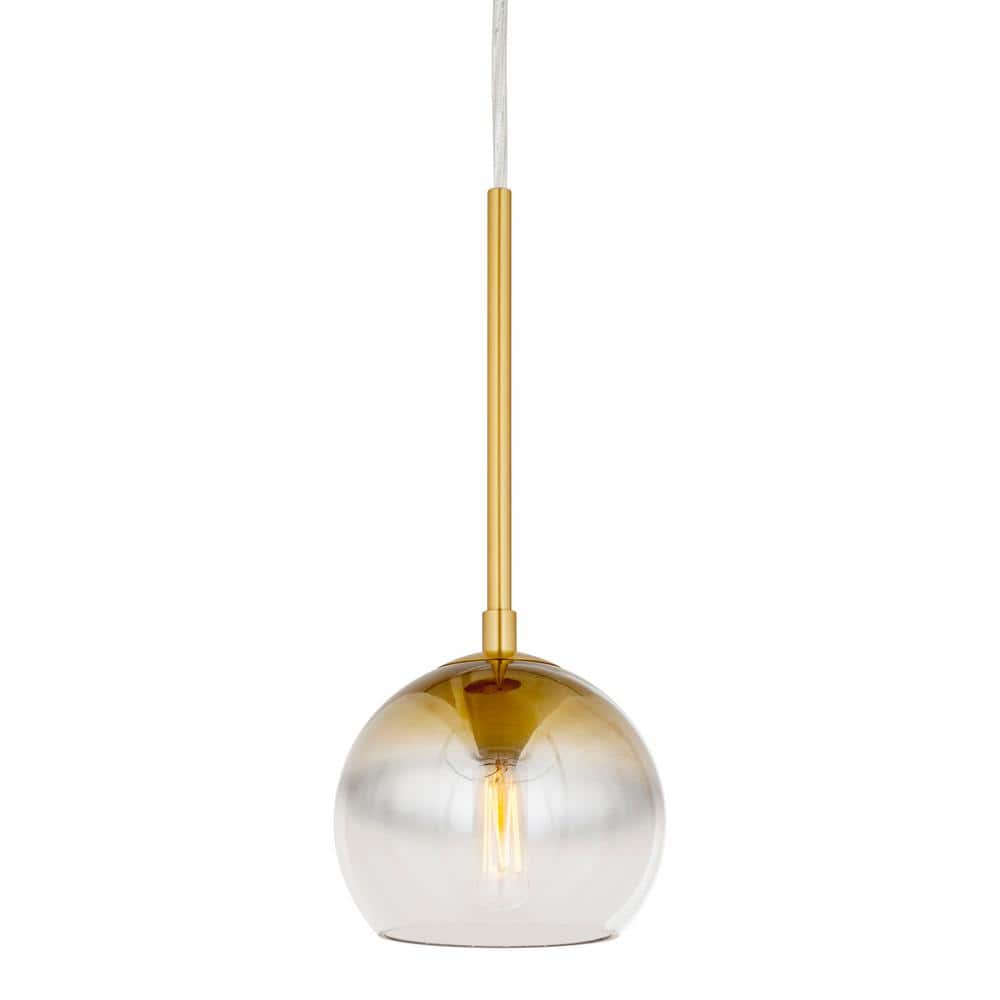 Soft Gold Callisto Globe Pendant with Ombre Glass Shade
