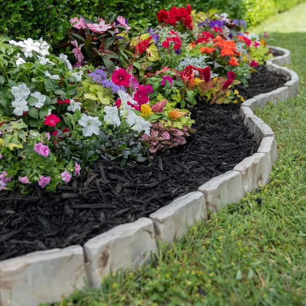 Vigoro Decorative Faux Stone 60 ft. x 2.7 in. Brown Plastic No Dig Landscape Edging Kit 3602B 60C