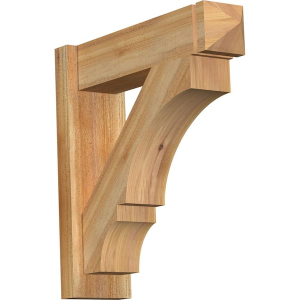 Ekena Millwork 6 in. x 22 in. x 22 in. Western Red Cedar Balboa Arts and Crafts Rough Sawn Outlooker