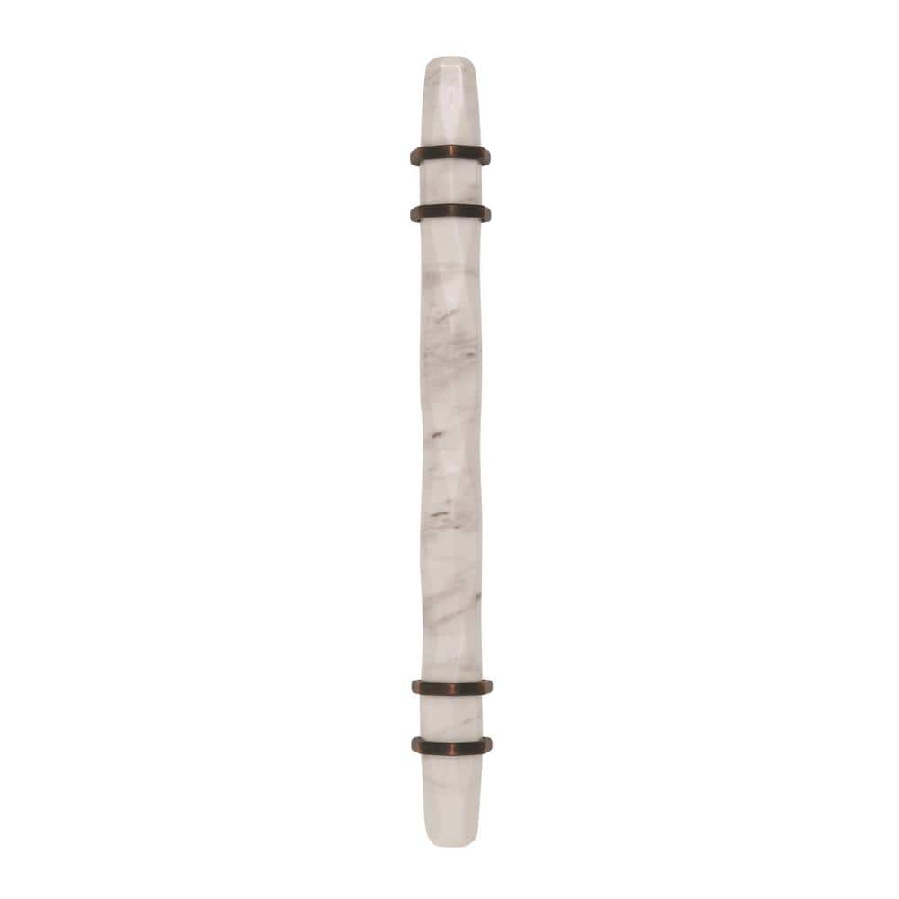 Marble White and Oil Rubbed Bronze Cabinet Pull Bar