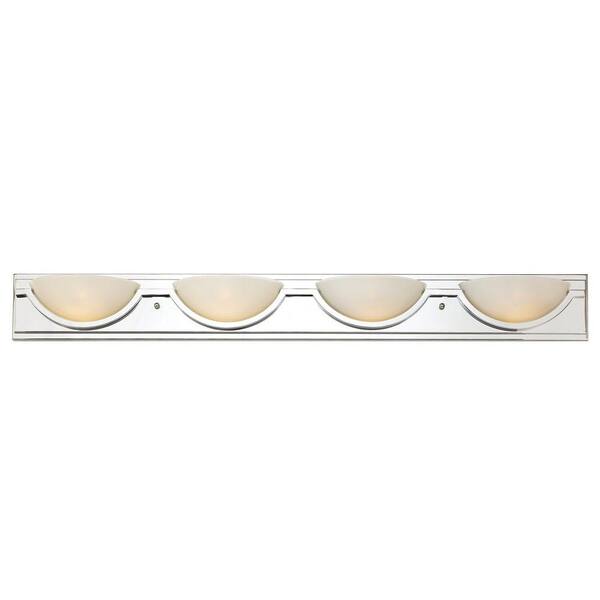 Bel Air Lighting 4-Light Polished Chrome Bath Bar Light with Frosted Glass