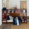 Walker Edison Furniture Company Low Solid Wood Twin Over Twin Bunk Bed - Walnut HDWJRTOTWT