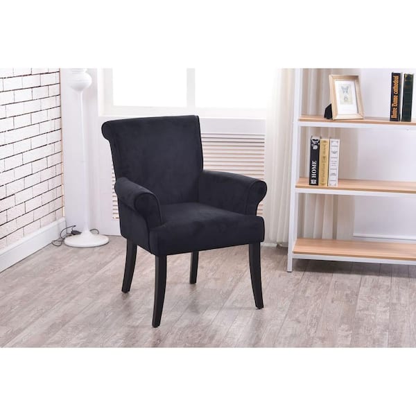 Linon Home Decor Calla Black Microfiber Arm Chair