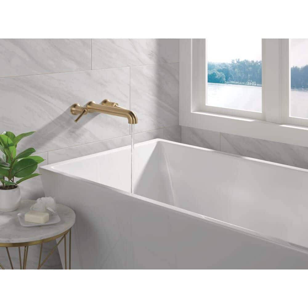 Contemporary Wall-Mounted Champagne Bronze Faucet