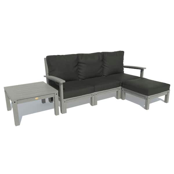 Voorschrijven omdraaien einde Highwood Bespoke Deep Seating 3-Piece Plastic Outdoor Couch, Ottoman and  Side Table with Cushions AD-DSSOF03-JB-CGE - The Home Depot