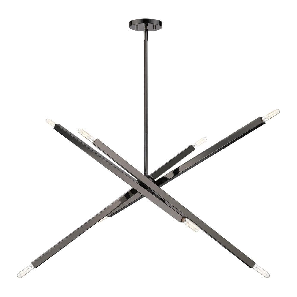 Everson 8 Light Black Chrome Sputnik Linear Chandelier for Dining Room with No Bulbs Included price history on PriceWatchPro