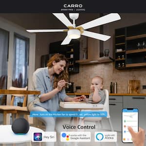 Granby 52 in. Integrated LED Indoor/Outdoor White Smart Ceiling Fan with Light and Remote, Works with Alexa/Google Home