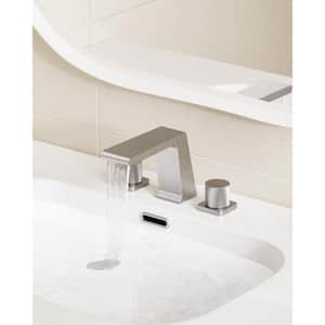 Double Handle Deck-Mount Roman Tub Faucet with Anti-slip in Brushed Nickel (Valve Included)