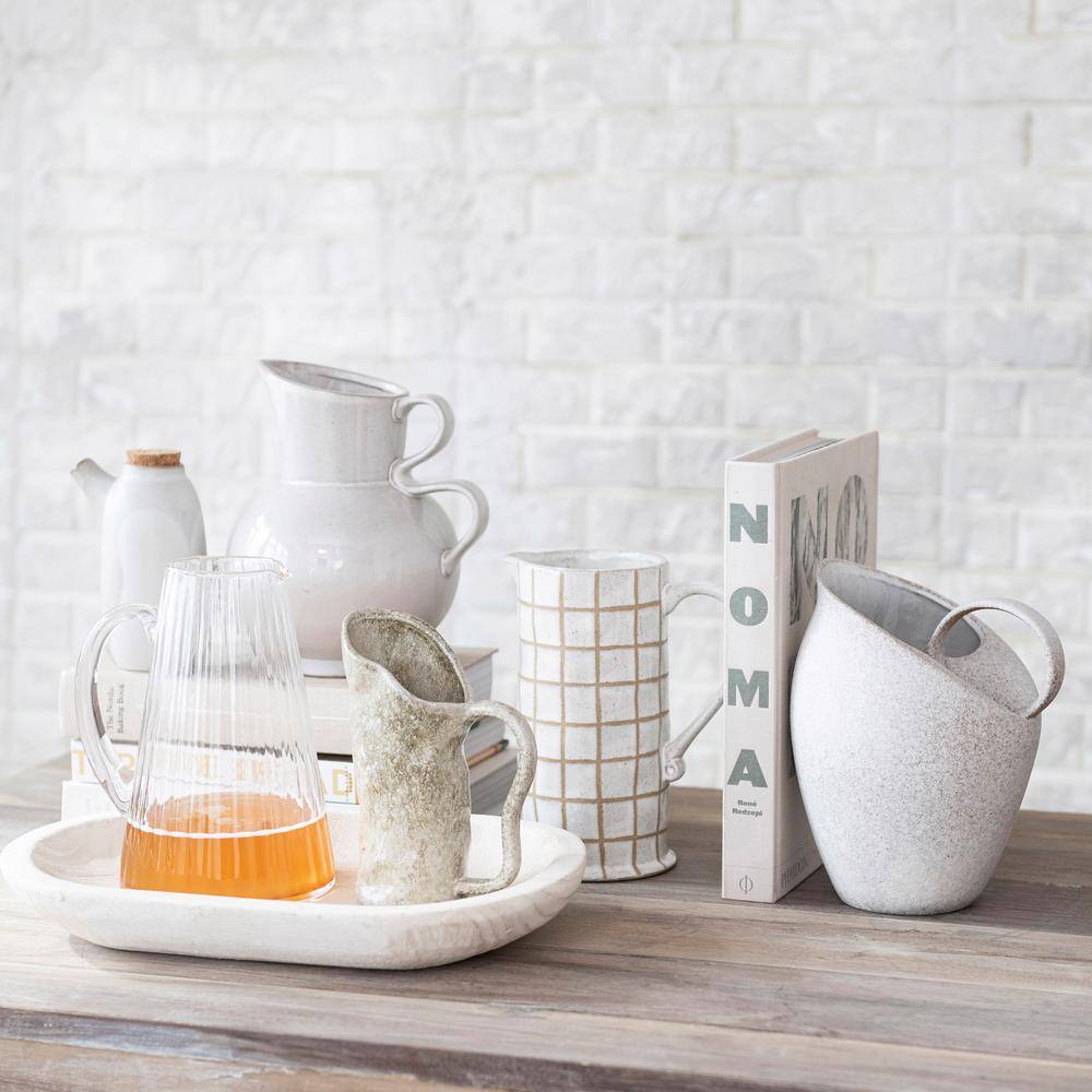 Speckled Cream Stoneware Planter Pot with Knob Details