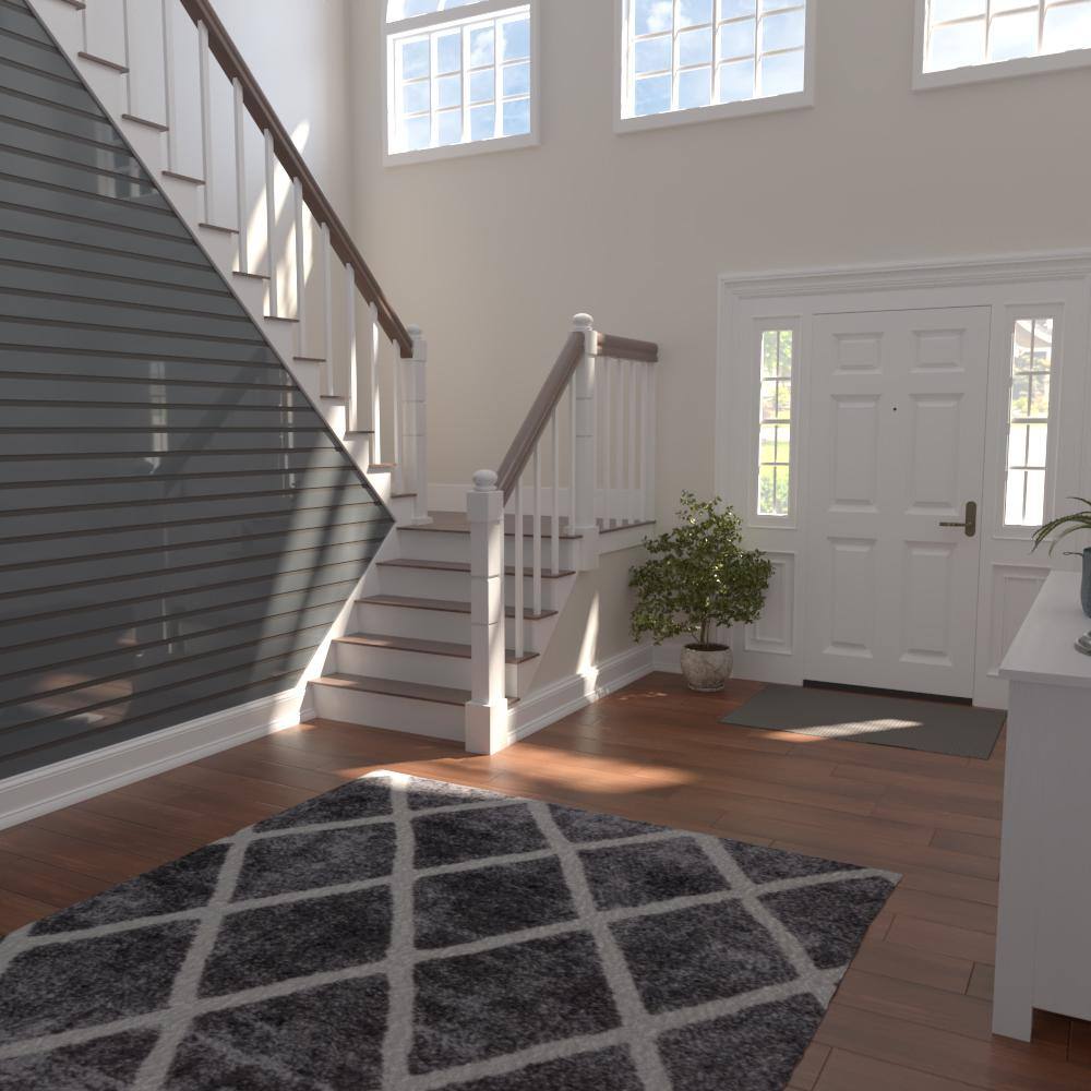 Dark Grey Acrylic Decorative Wall Panel Kit with Adjustable Slats