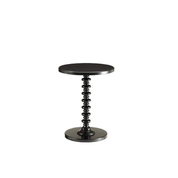 HomeRoots Amelia Black Solid Wood Leg Side Table