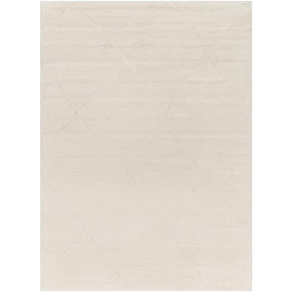 Alder Cream 5 ft. x 7 ft. Trellis Indoor Machine-Washable  Area Rug