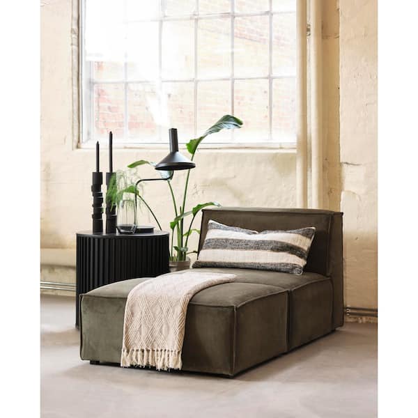 Dockson Olive Green Corduroy Fabric Slipper Chair