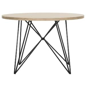 Vida 23.6 in Light Oak and Black End Table