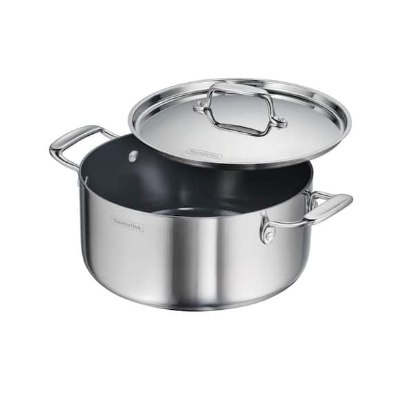 Utsava Stainless Steel Tri-Ply Clad 5 Qt Covered Casserole with Ceramic Interior