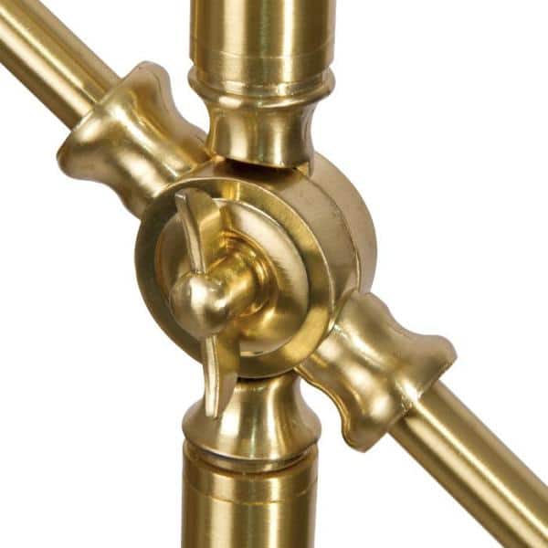Satin Brass 55.5" Adjustable LED Floor Lamp with White Shade