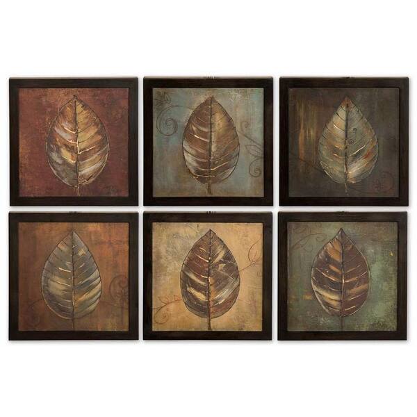 Global Direct 14 in. x 14 in. New Leaf Panel Wall Art (6 Piece)-DISCONTINUED