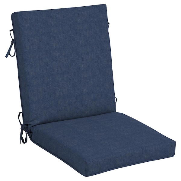 Hampton Bay 21 x 20 Outdoor Dining Chair Cushion in Olefin Sky FF71225B ...