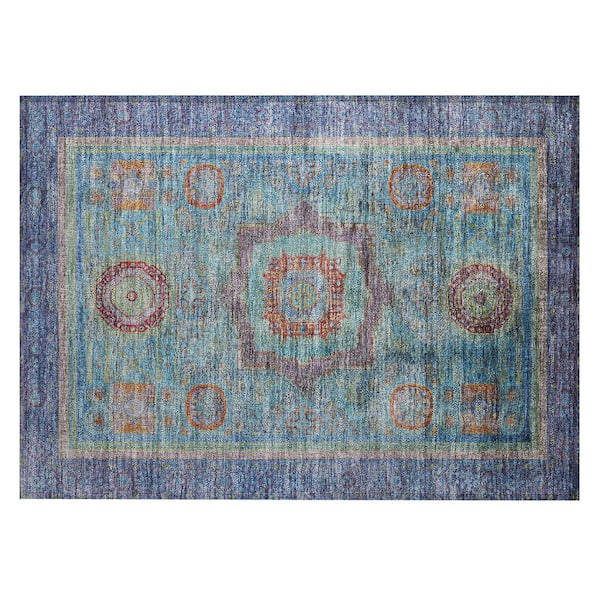 Addison Rugs Chantille Machine Washable Indoor/Outdoor Abstract ACN2159 Teal 1 ft. 8 in. x 2 ft. 6 in. Accent Rug