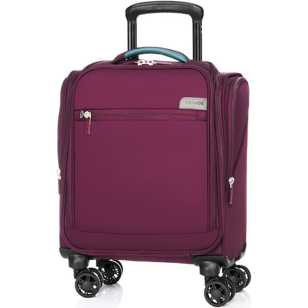 VERAGE 14 in. Grape Red Spinner Carry On Underseat Luggage with USB ...