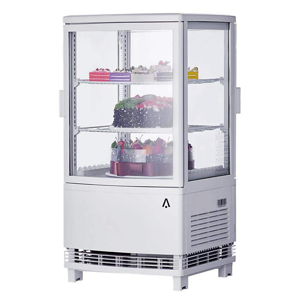 17 in. 2 cu. ft. Double Door Refrigerated Display Case Countertop Display Refrigerator in White