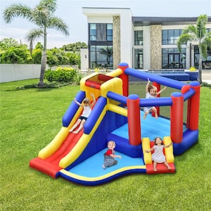 Inflatable Bouncy Castle Kids Jumping House Bounce House with Double Slides Air Blower Excluded