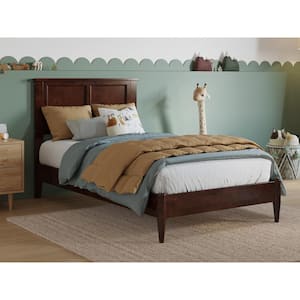 Charlotte Walnut Brown Solid Wood Frame Twin Low Profile Platform Bed