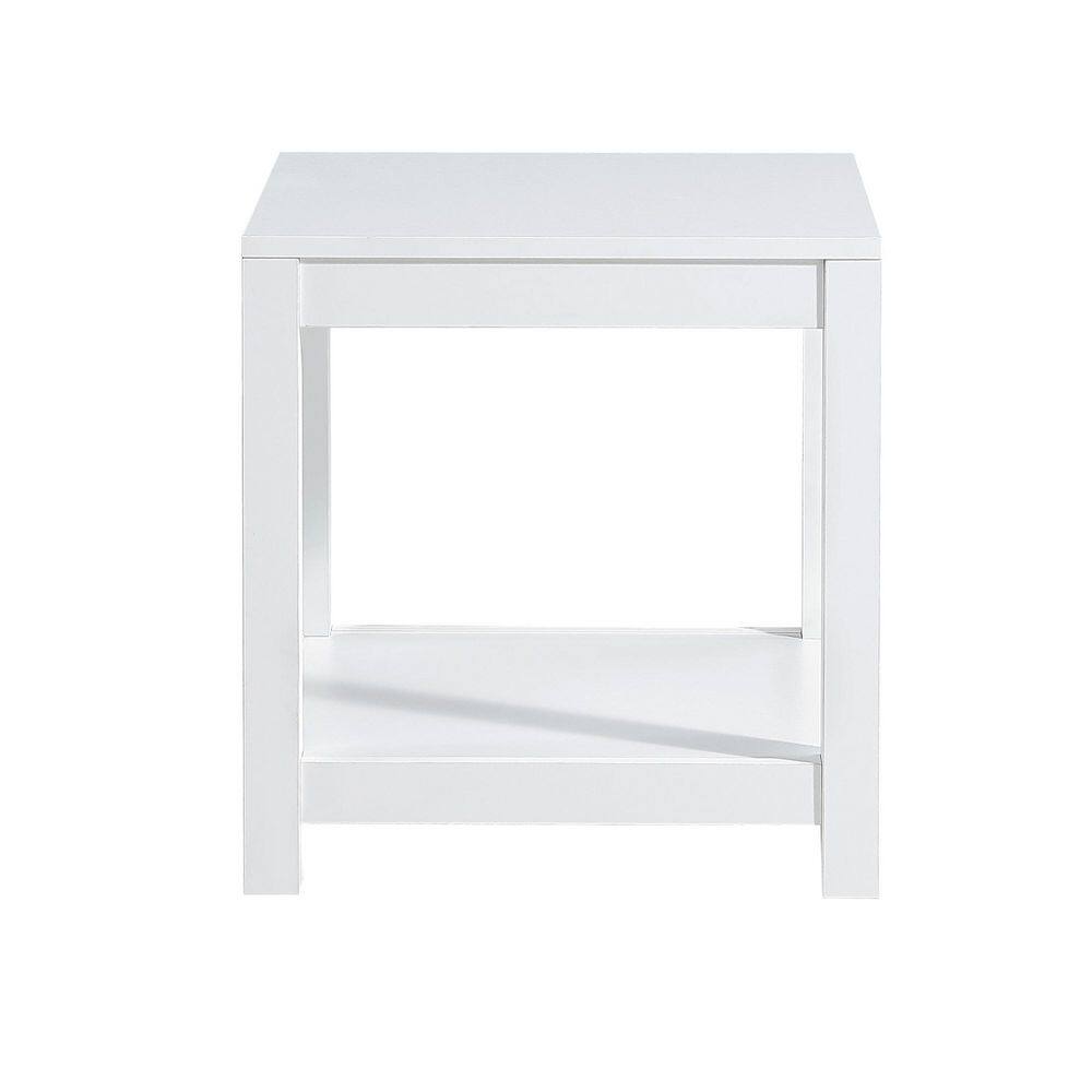 Tileon Simple White Side Table, 2-Tier Small Space End Table, Modern ...