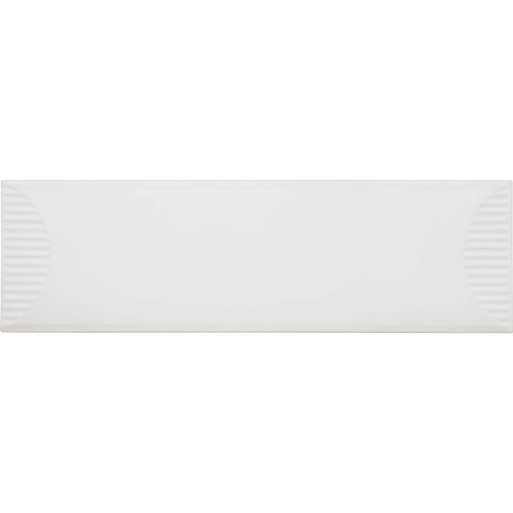 Stencil White 4 in. x 6 in. Glaze Porcelain Half Moon Sample Tile price history on PriceWatchPro