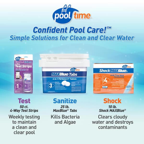 Pool Time 67025PTM 3 item count MAXBlue Medium Pool Bundle Pool Chlorinating - 2