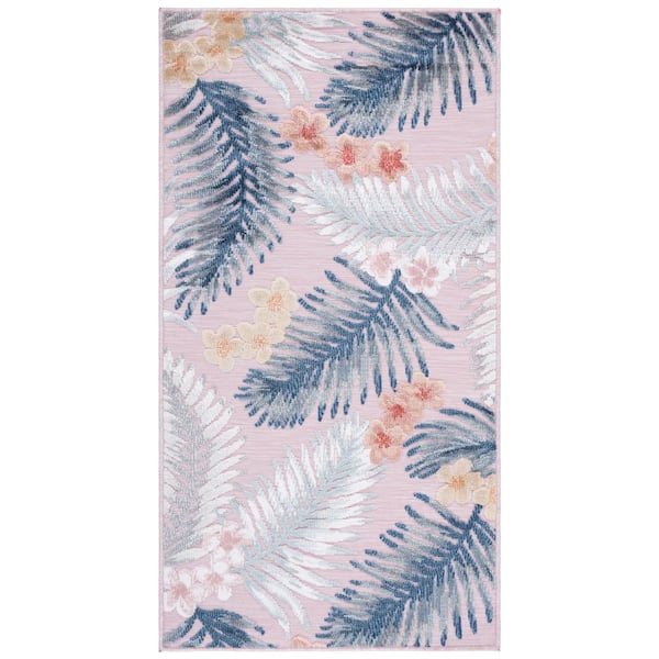 Cabana 3 ft. x 5 ft. Gray/Navy Floral Area Rug