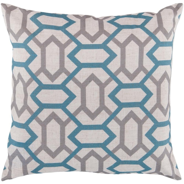 Artistic Weavers Candelaria Teal Geometric Polyester 18 in. x 18 in. Throw Pillow