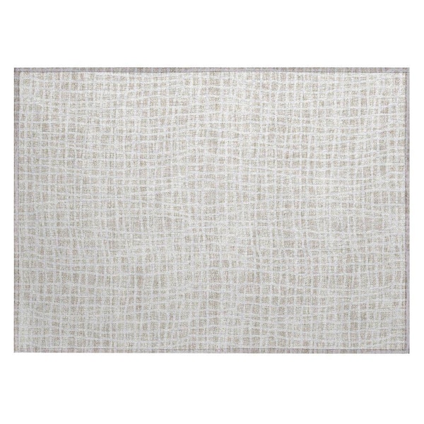 Chantille Machine Washable Indoor/Outdoor Abstract ACN729 Ivory 1 ft. 8 in. x 2 ft. 6 in. Area Rug