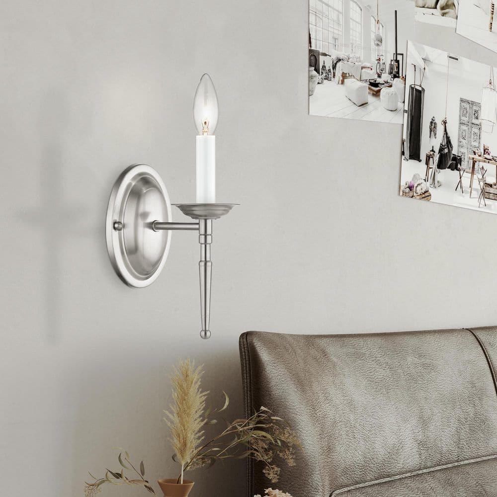 Yorkhaven 1-Light Brushed Nickel Wall Sconce price history on PriceWatchPro