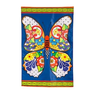 2-1/3 ft. x 3-2/3 ft. Talavera Butterfly Applique House Flag