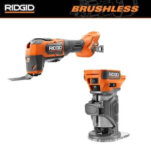 18V Brushless 2-Tool Combo Kit with Multi-Tool and Compact Trim Router (Tools Only)