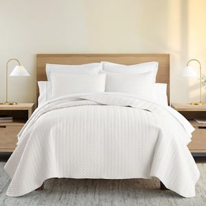 Herring Ivory Microfiber King Performance Quilted Coverlet Set