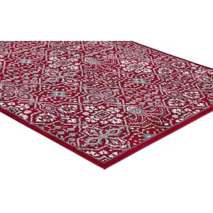 Jefferson Collection Athens Red 7 ft. x 9 ft. Area Rug