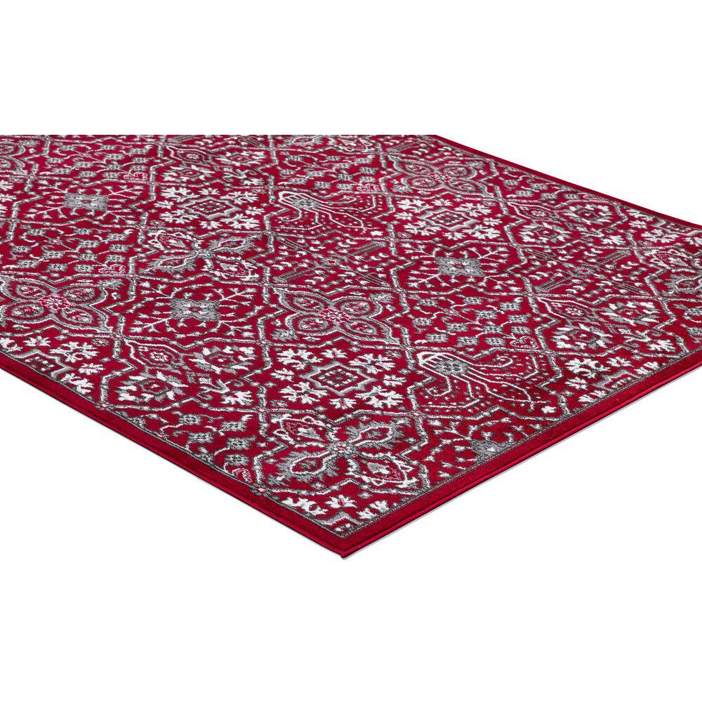 Athens Red and Gray Synthetic 8' x 10' Area Rug