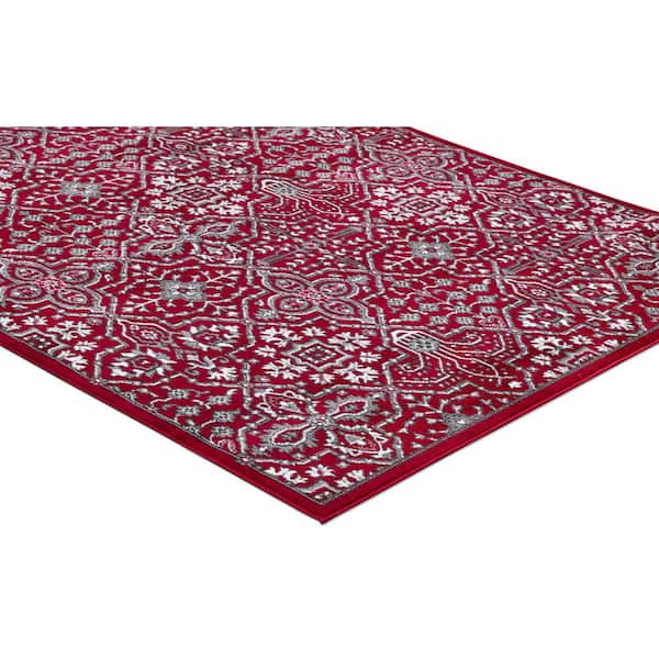 Jefferson Collection Athens Red 8 ft. x 10 ft. Area Rug